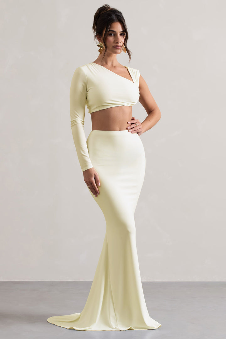 Neomie™ – Jupe Maxi Sirène Crème