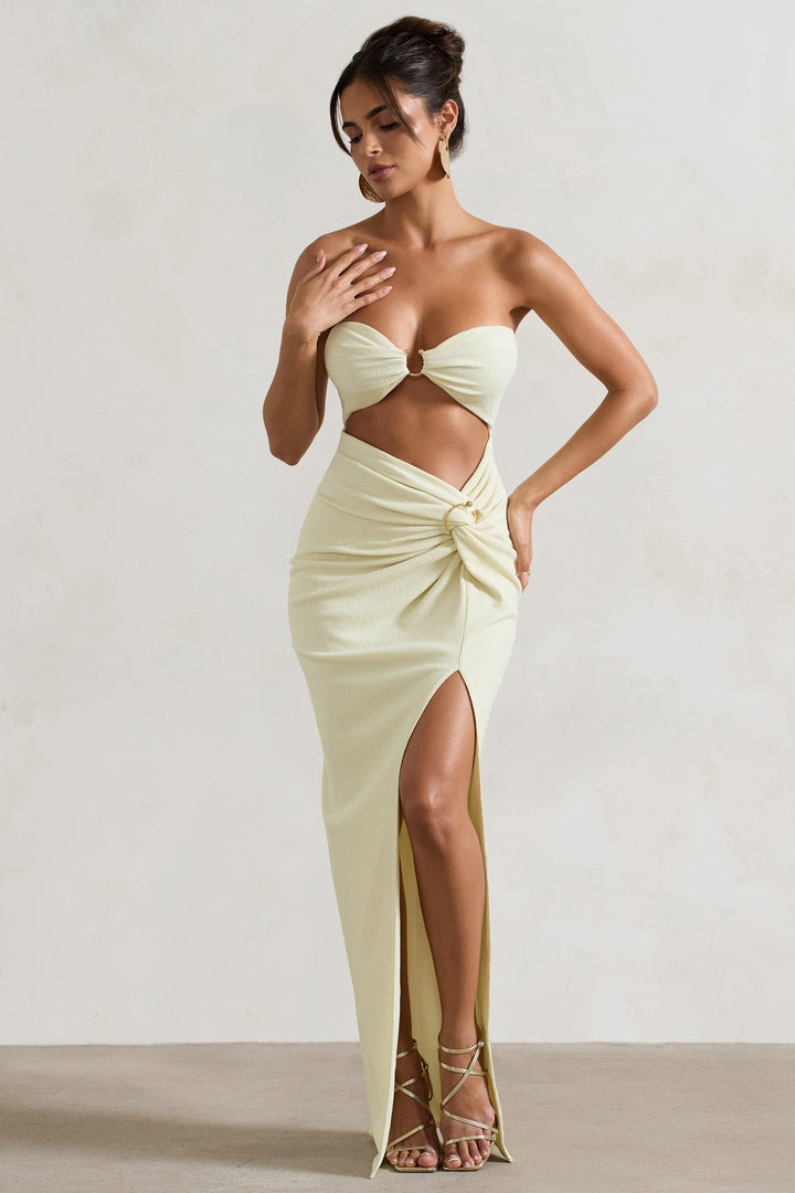 Cancun™ – Robe Maxi Bustier Écru Découpée