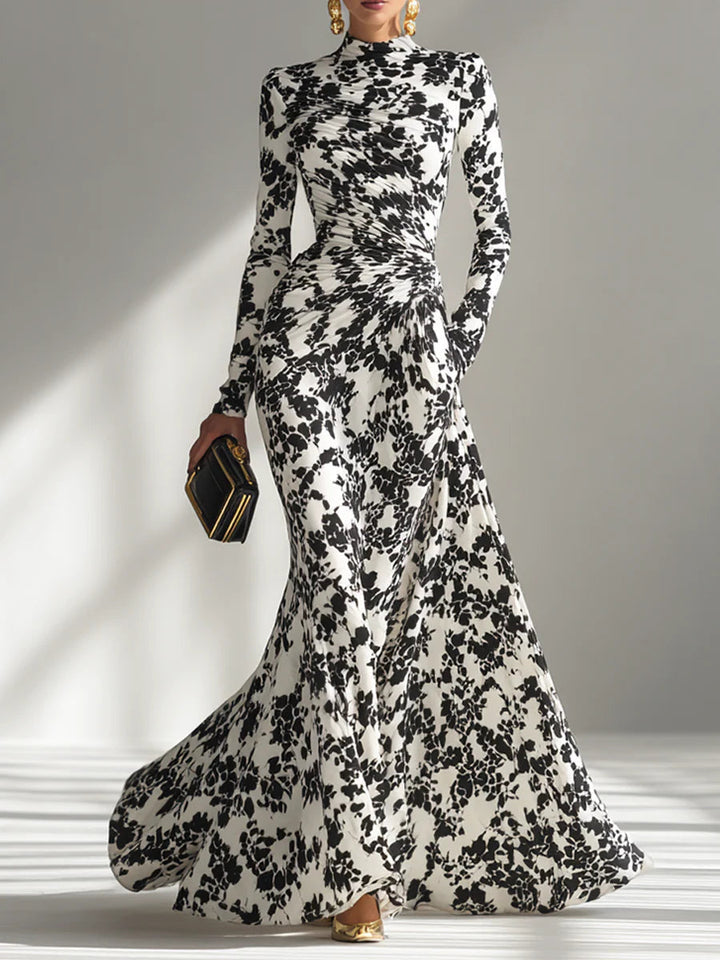 Nikita – Robe Portefeuille Stretch Noir & Blanc