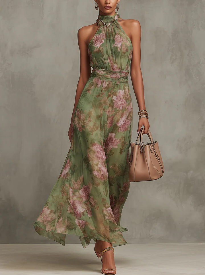 Serena – Robe Maxi Florale Halter