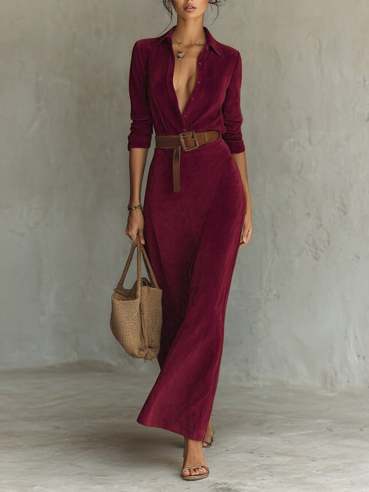 Aurelia – Robe Suède Ceinturée