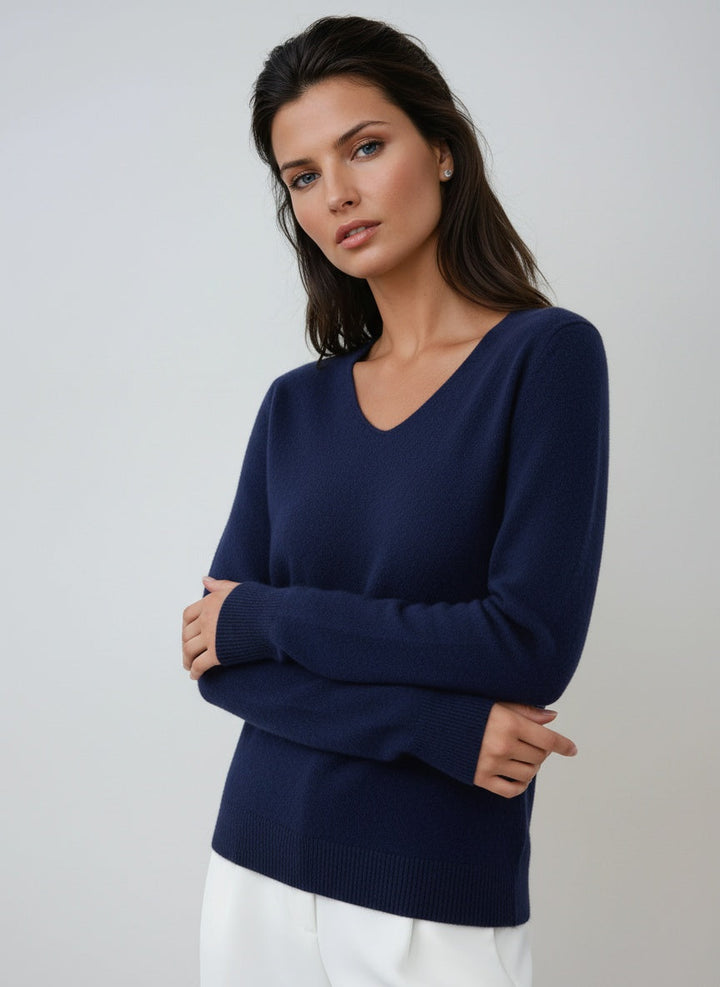 Vivienne – Pull Col V Manches Longues