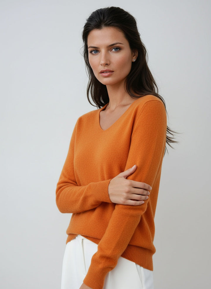 Vivienne – Pull Col V Manches Longues