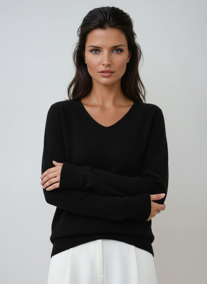 Vivienne – Pull Col V Manches Longues