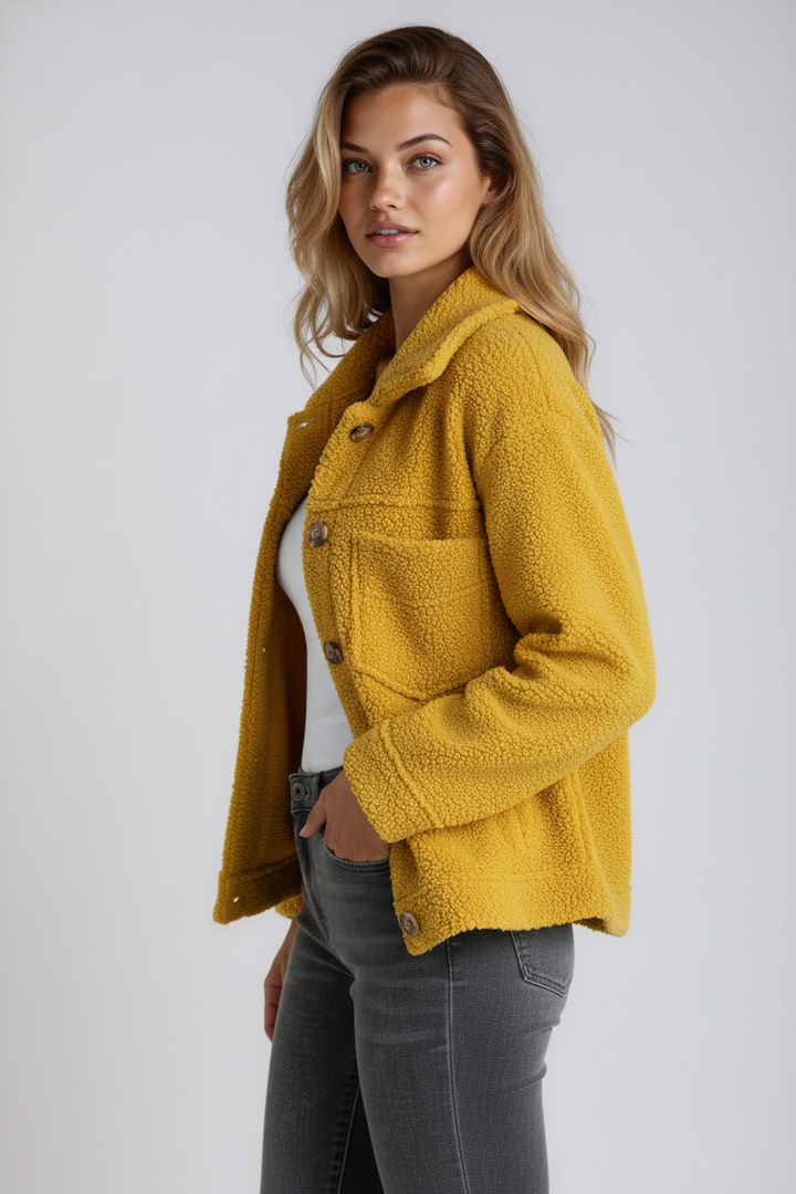 Vespera – Veste Teddy Boutonnée