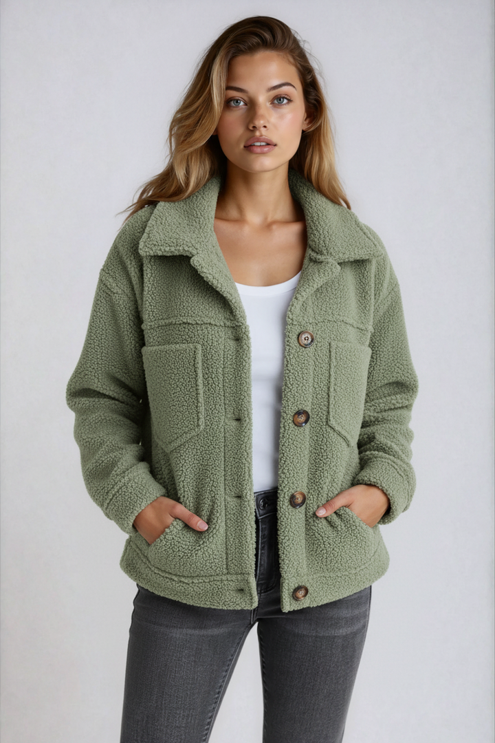 Vespera – Veste Teddy Boutonnée