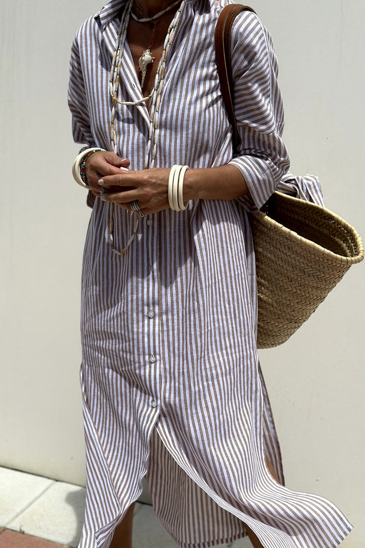 Sophia – Robe Chemise Rayée