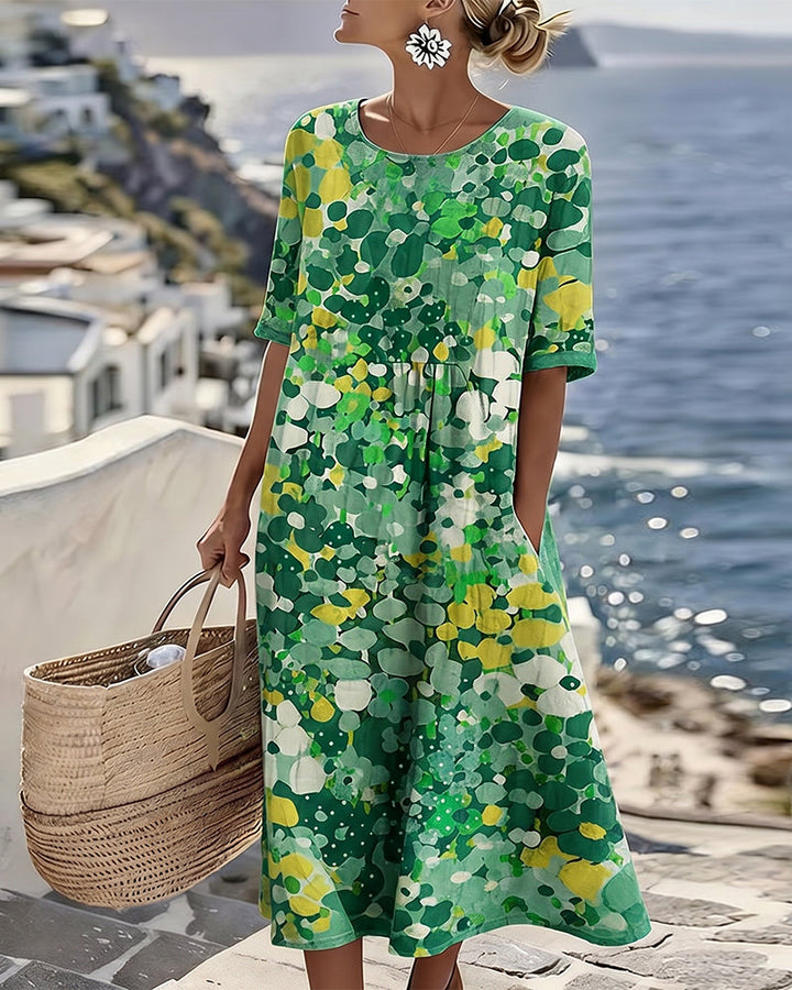 Elena – Robe Midi Florale Légère