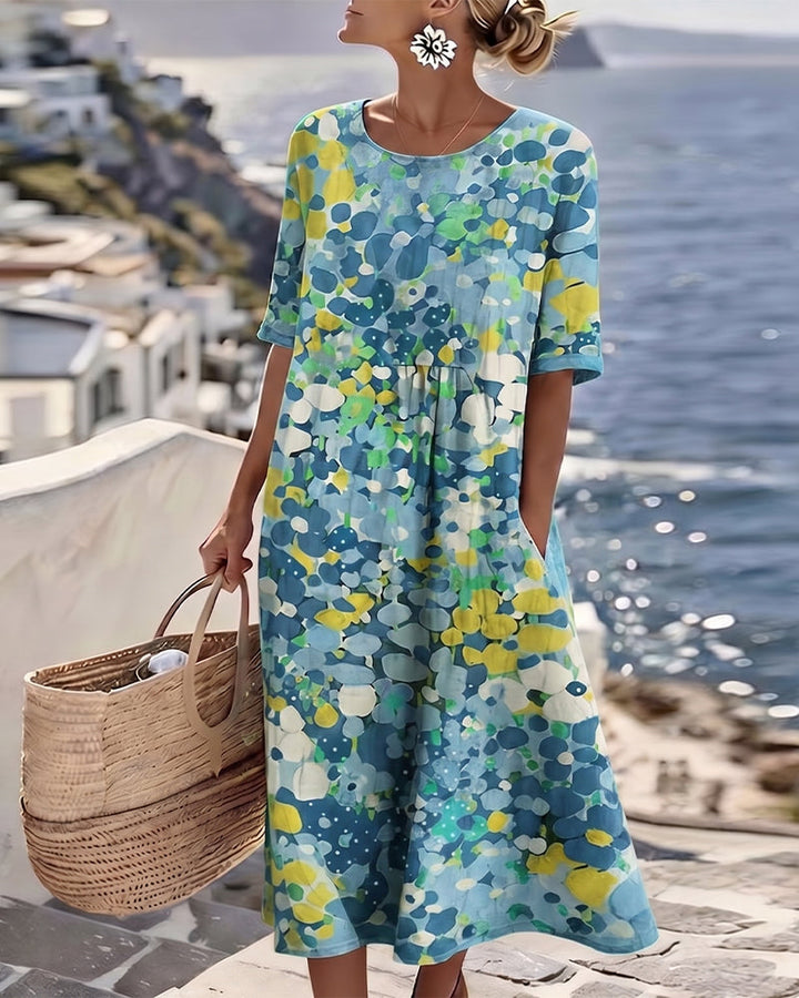 Elena – Robe Midi Florale Légère