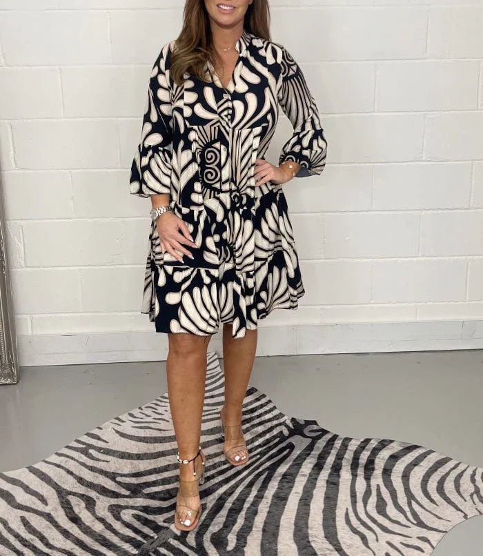 Fenella – Robe Midi Imprimée Col V