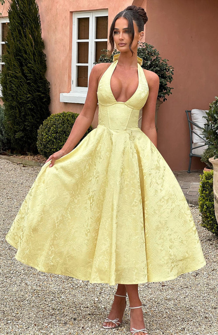 Esmeralda – Robe Midi Halter Sans Manches