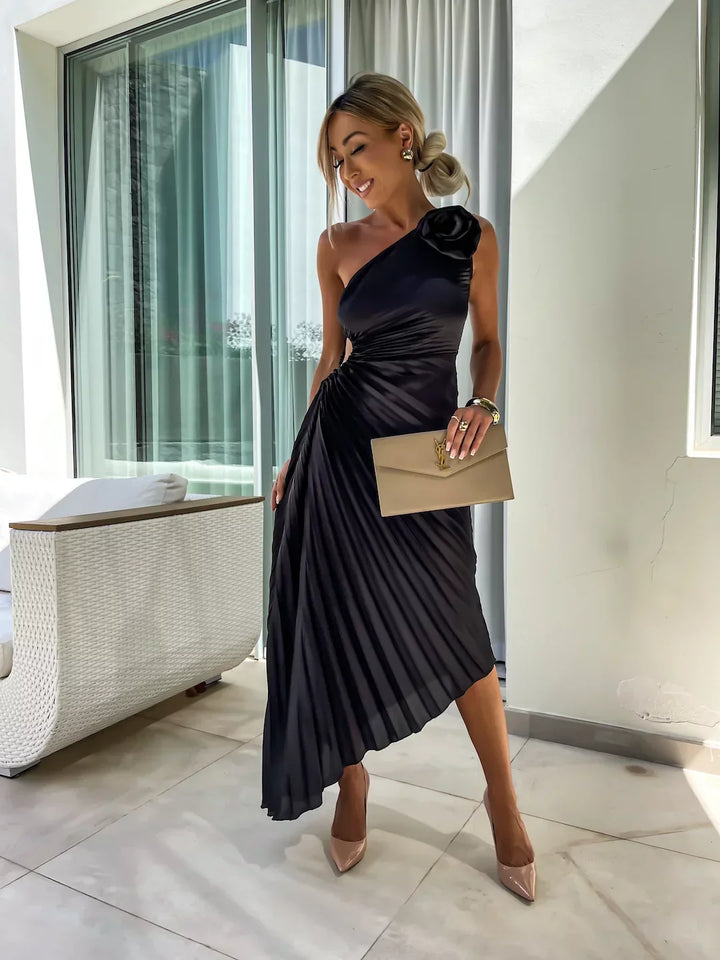 Lizbeth – Robe Maxi Épaule Fleurie