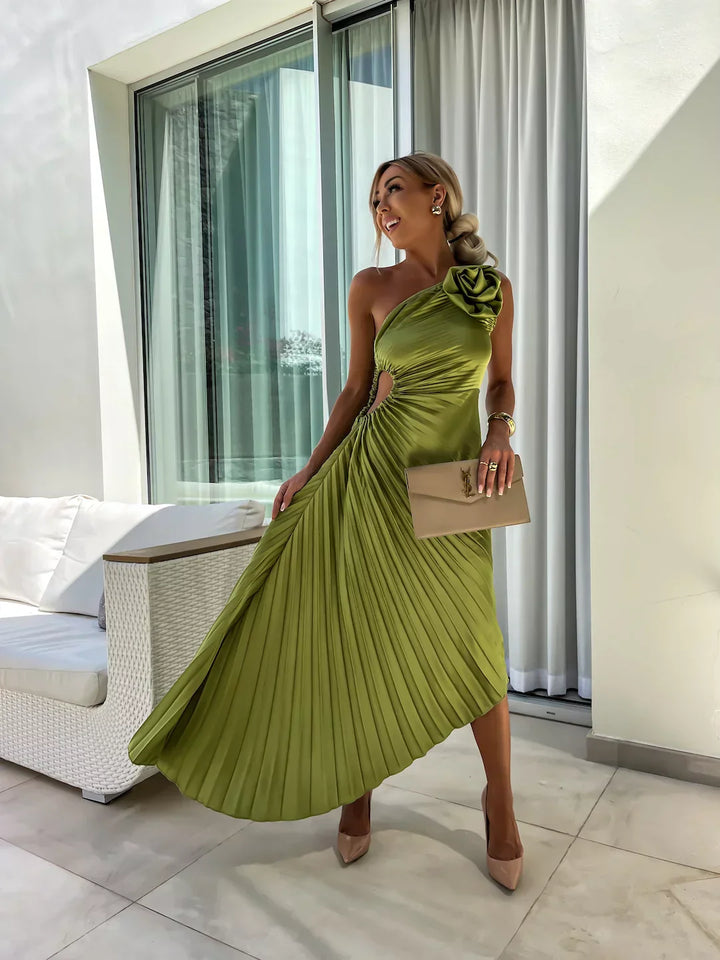 Lizbeth – Robe Maxi Épaule Fleurie