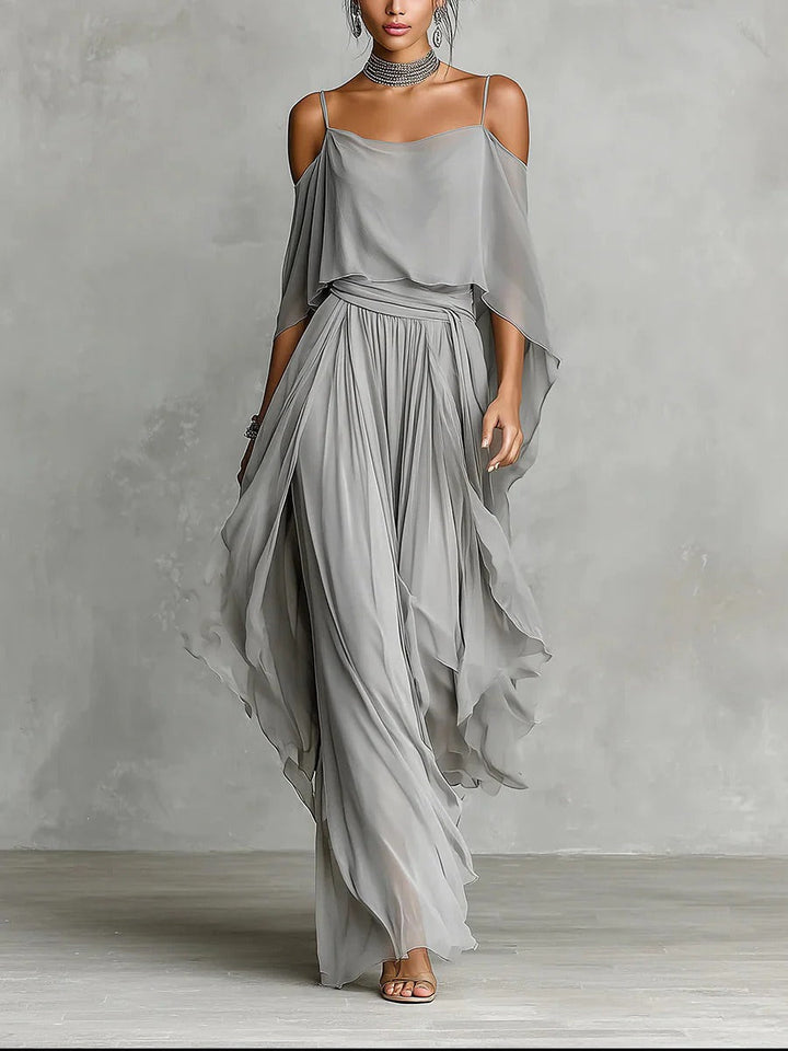 Freya – Ensemble Chiffon Épaules Dénudées