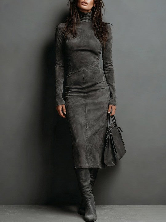 Ava – Robe Midi Suède