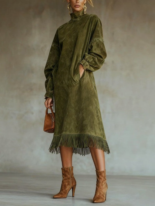 Aurora – Robe Suède à Franges