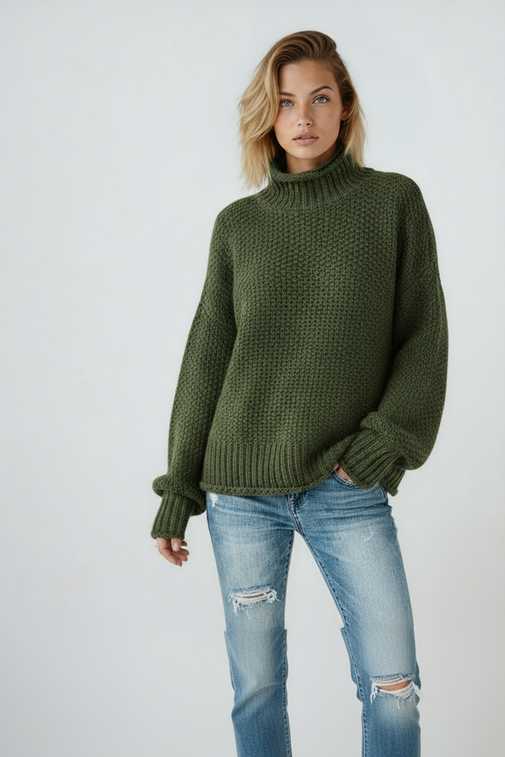 Juliette – Pull Col Roulé Tricoté