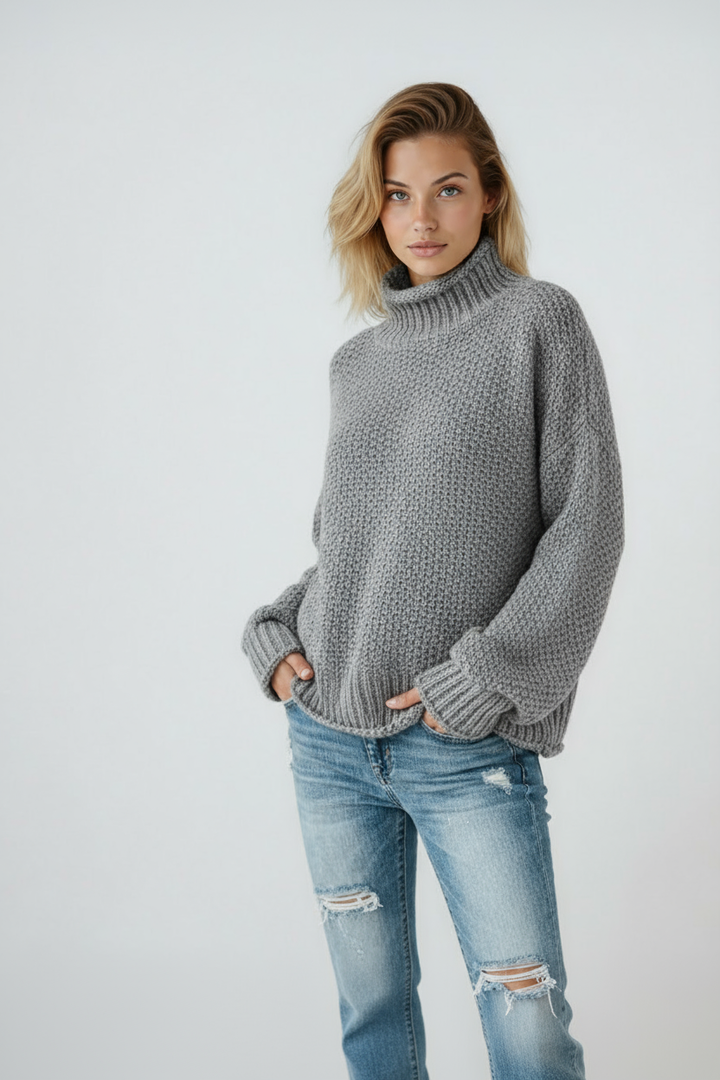Juliette – Pull Col Roulé Tricoté