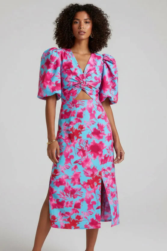 Arielle – Robe à Manches Plissées