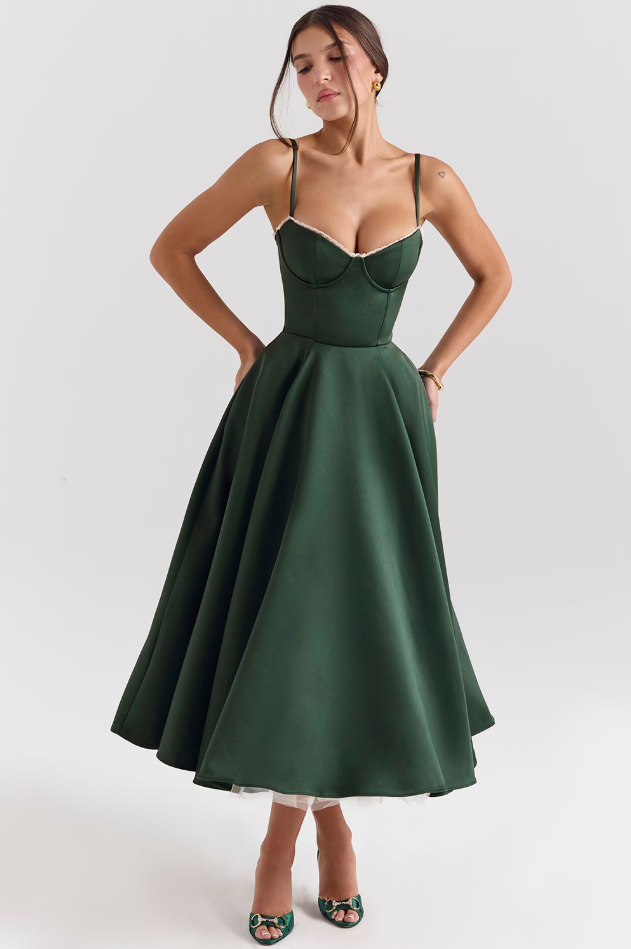 Luce – Robe Midi Satin & Tulle