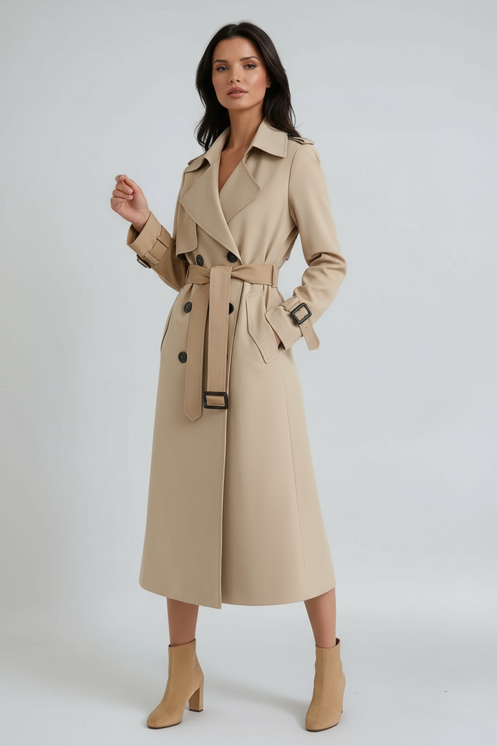Amara – Trench Coat Long Ceinturé