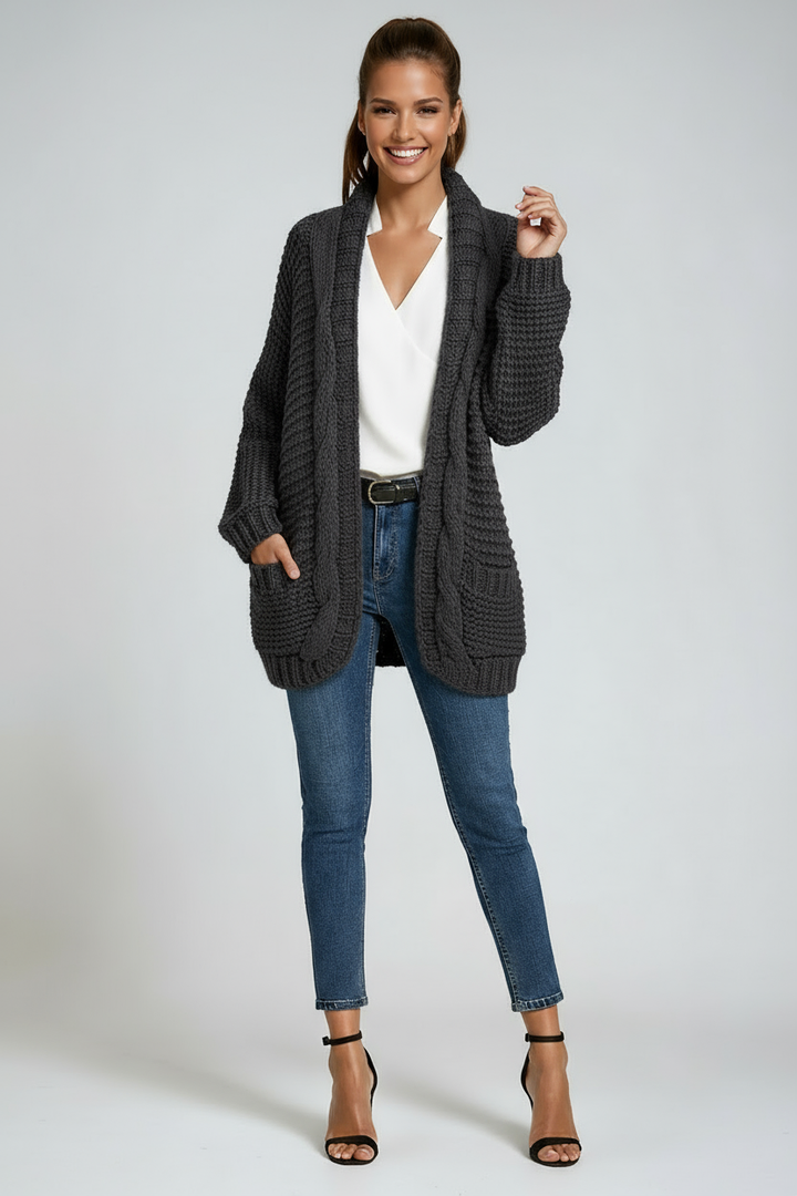 Amara – Cardigan Tricoté Manches Longues