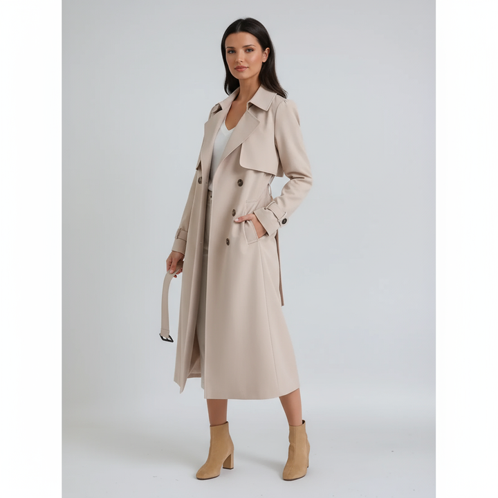 Amara – Trench Coat Long Ceinturé