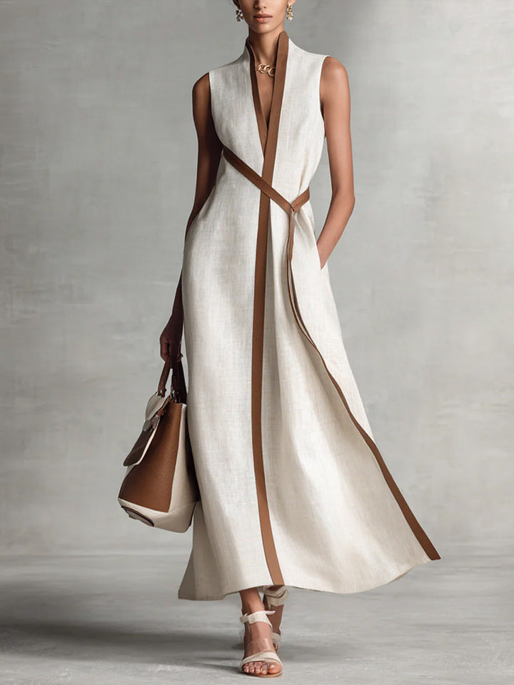 Harper – Robe Maxi Portefeuille Sans Manches