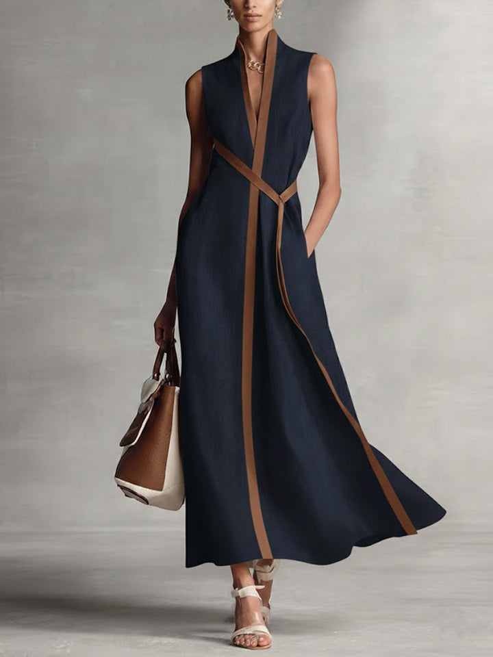 Harper – Robe Maxi Portefeuille Sans Manches