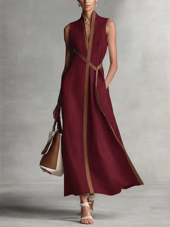 Harper – Robe Maxi Portefeuille Sans Manches