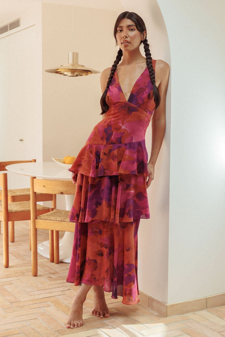 Eva – Robe Midi à Volants