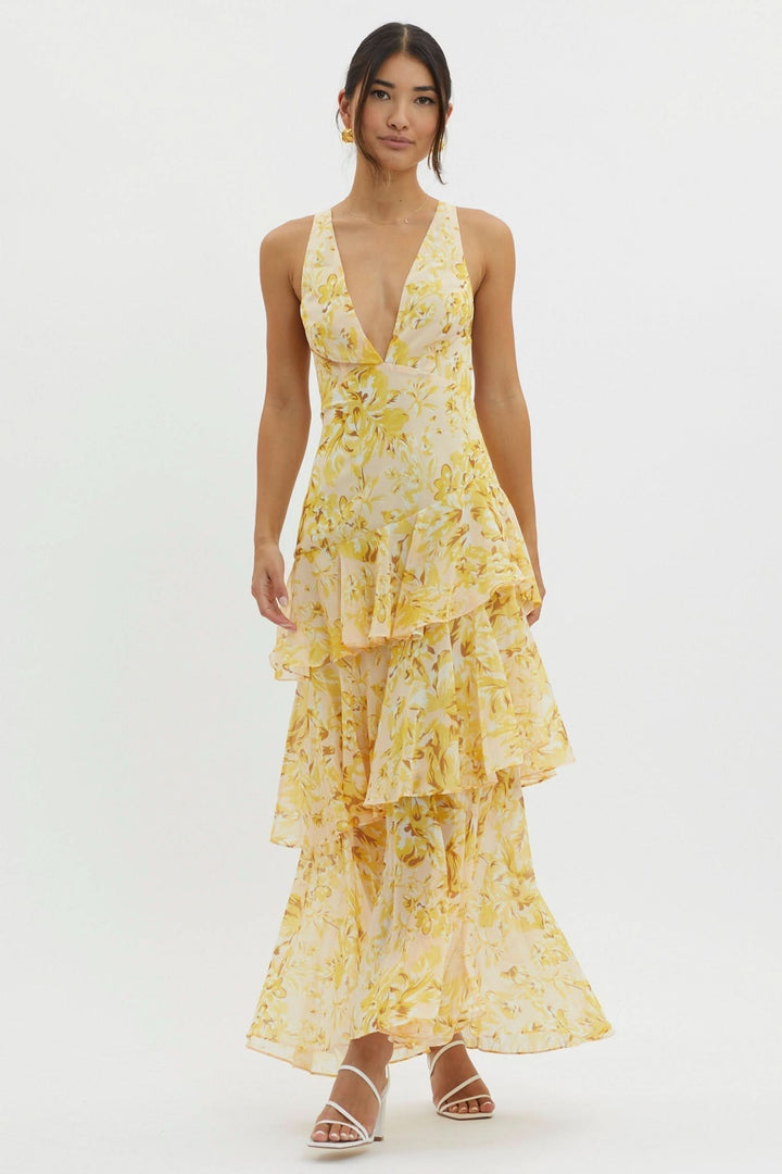 Eva – Robe Midi à Volants