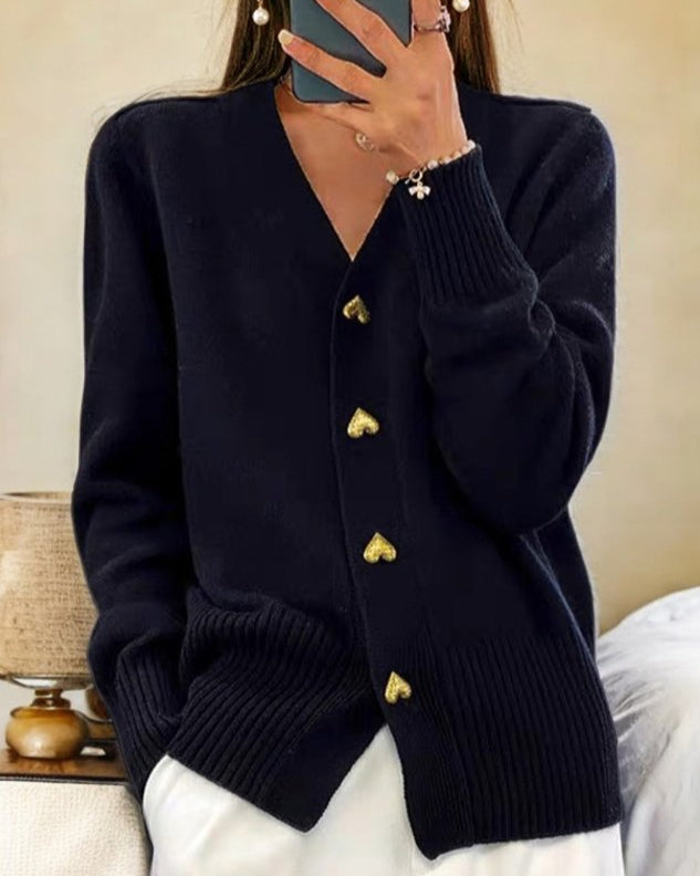 Adele – Cardigan Boutons Cœur