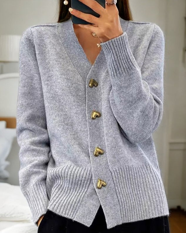 Adele – Cardigan Boutons Cœur