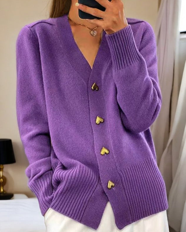 Adele – Cardigan Boutons Cœur