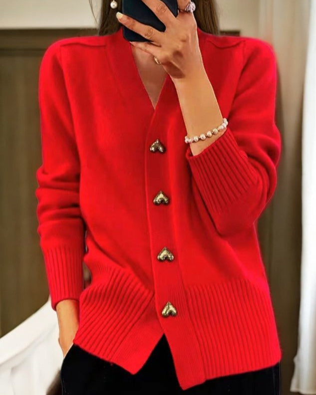 Adele – Cardigan Boutons Cœur