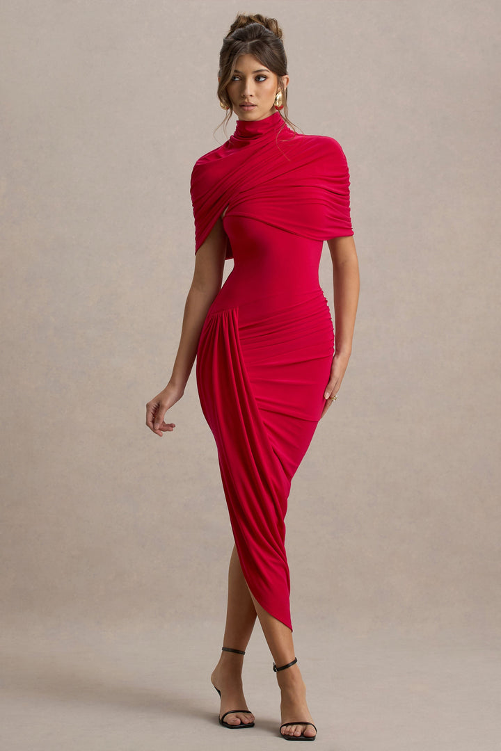 Taylor – Robe Maxi Cape Asymétrique