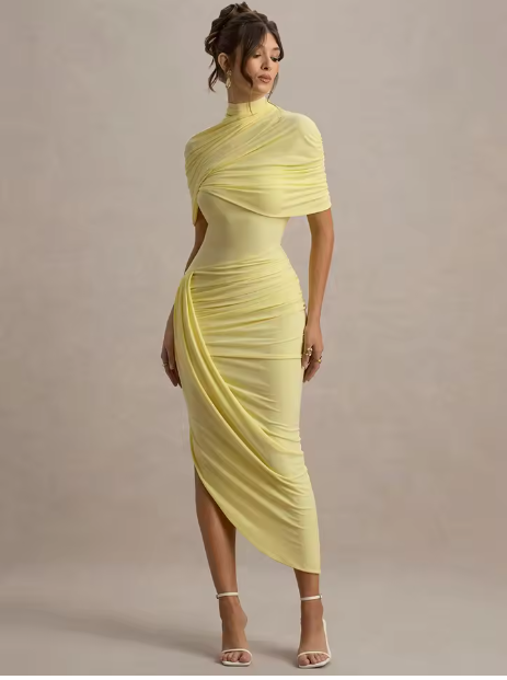 Taylor – Robe Maxi Cape Asymétrique